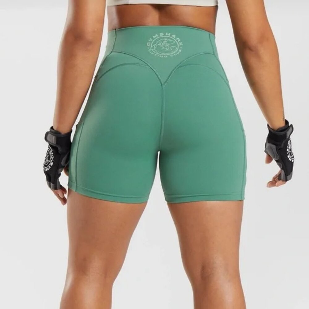 Gymshark | Emerald Green Legacy Ruched Tight Shorts | Size Extra Small